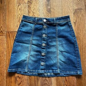 Stylish Denim Button-Up Mini Skirt